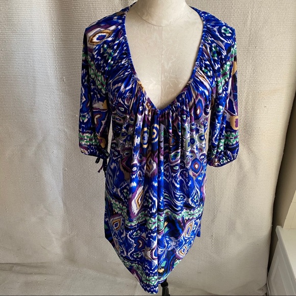 t-bags NWOT Long Sleeved Ikat Print Short Dress - Picture 8 of 8